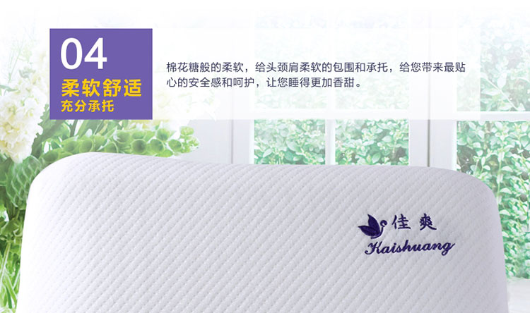 佳爽E8 頸椎枕頭頸椎保健護頸枕夏季親水記憶棉枕芯男女士單人枕頭