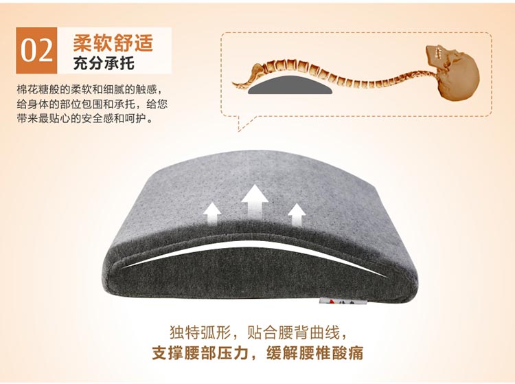 佳爽CZ1 記憶腰椎靠墊 平躺釋壓腰托汽車(chē)用座椅墊 慢回彈親水棉芯護(hù)腰靠背