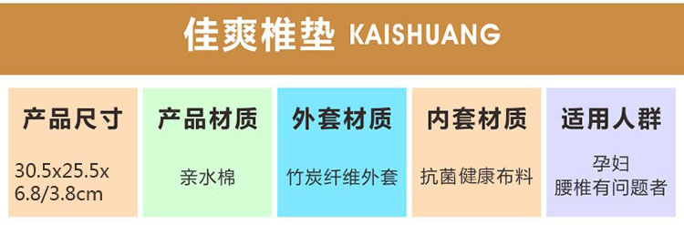 佳爽CZ1 記憶腰椎靠墊 平躺釋壓腰托汽車用座椅墊 慢回彈親水棉芯護(hù)腰靠背